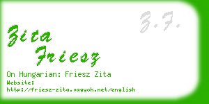 zita friesz business card